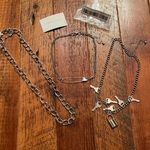 LOT of 3 silver chokers